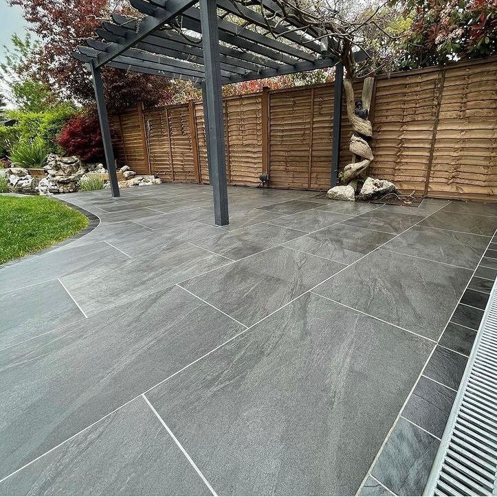 Anthracite Black Porcelain Paving Slabs 1200x600