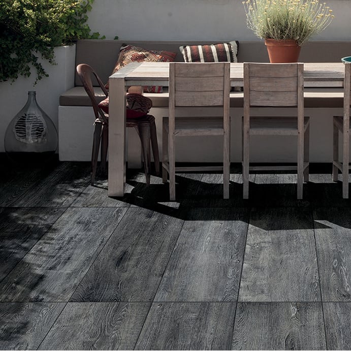Anthracite Wood Effect Porcelain 1200x300 Paving Slabs