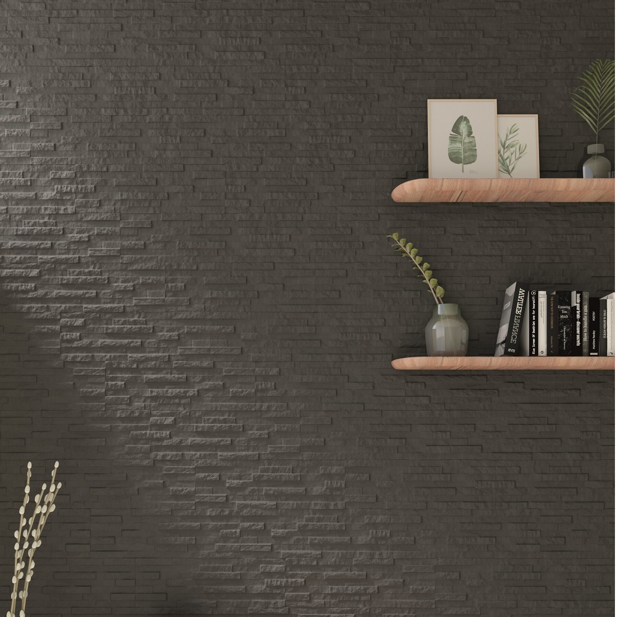 Brickstone Black Porcelain Wall Cladding Slips