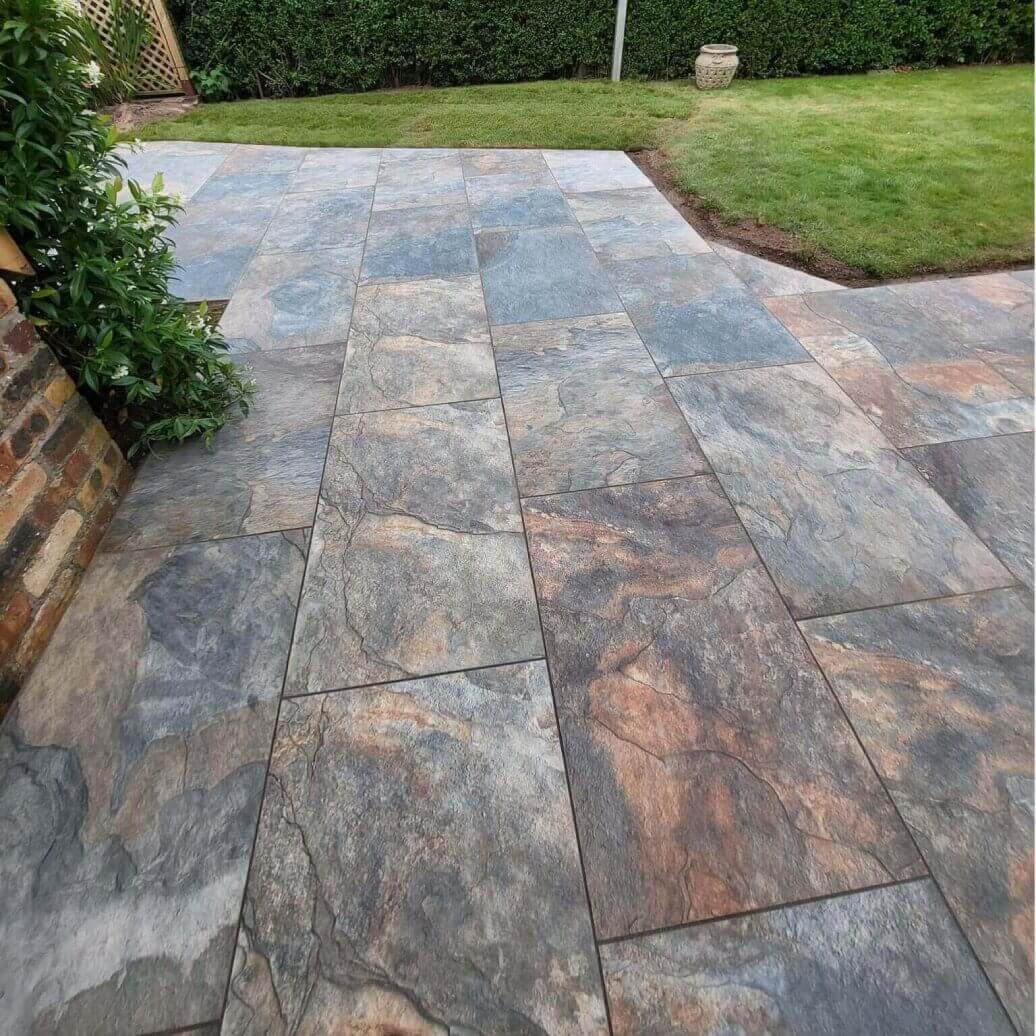 Copper Slate Porcelain 900x600 Paving Slabs