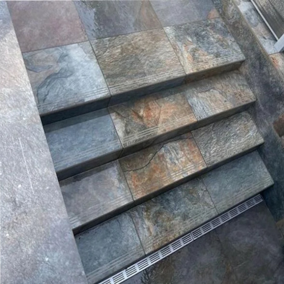 Copper Slate Porcelain Steps