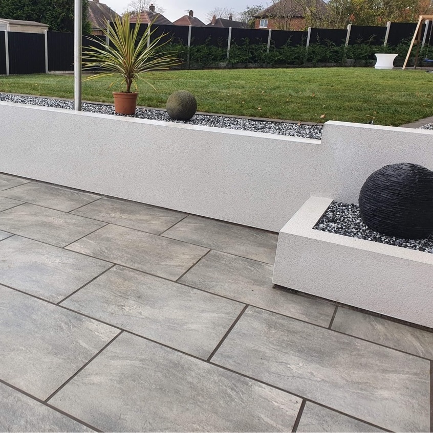 Esprit Earthcore Grey Porcelain 900x600 Paving Slabs