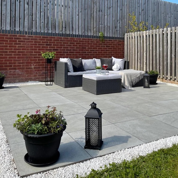 Hammer Grey Porcelain Paving Slabs 600x600