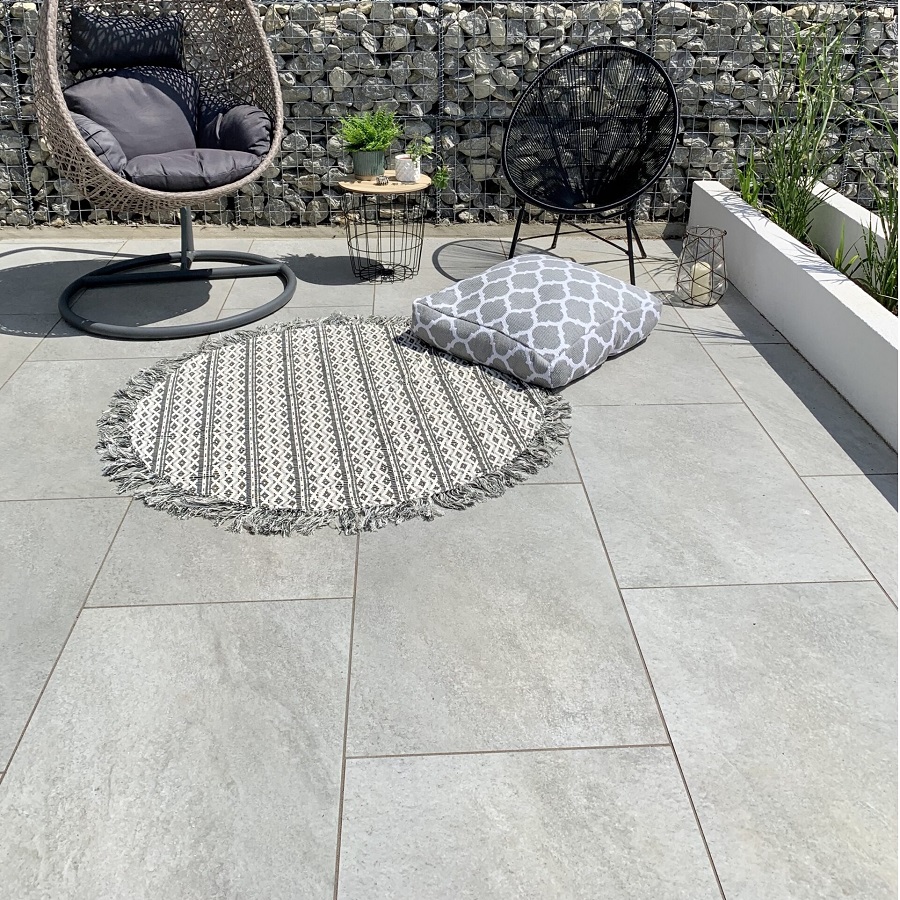 Hammer Grey Porcelain Paving Slabs 20mm 900x600
