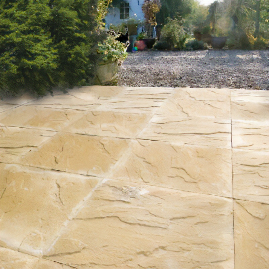 Homepave Buff Riven Concrete Paving Slabs 450x450