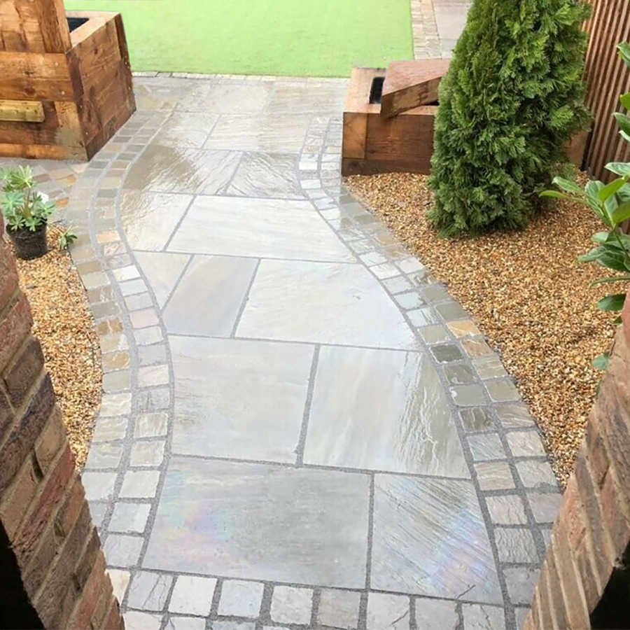 Cobble Setts Kandla Grey Natural Sandstone 100x100 40mm+
