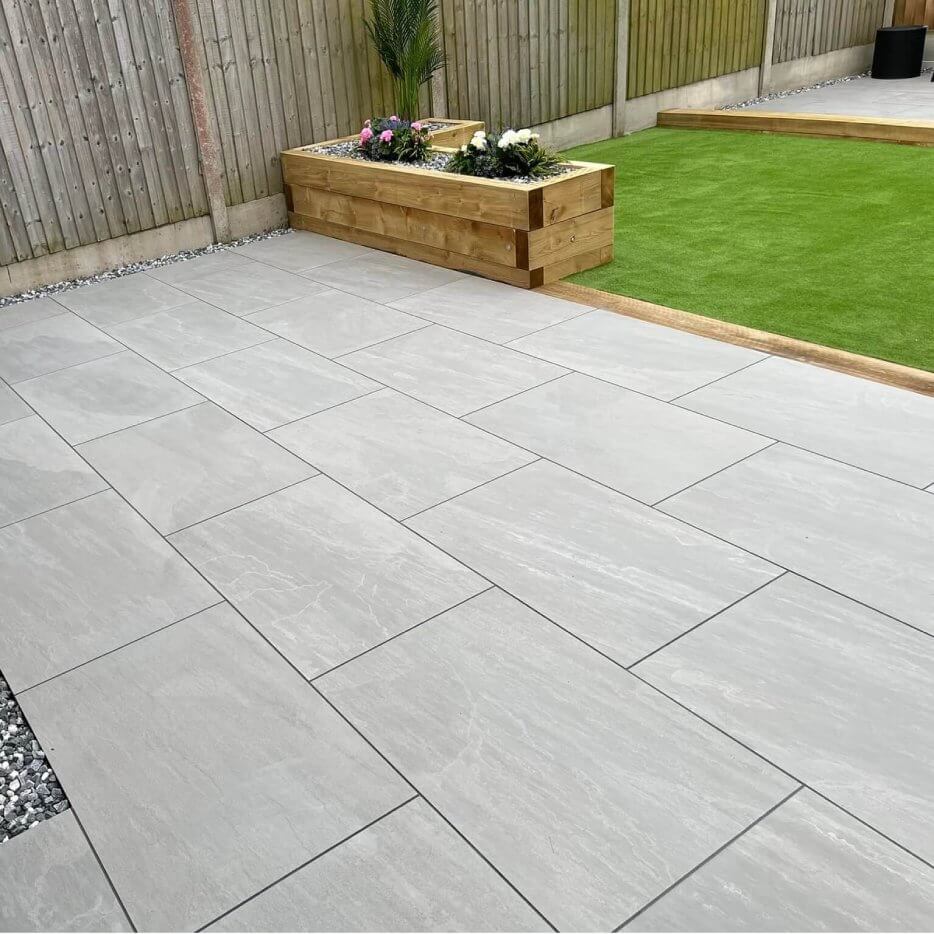 Kandla Grey Natural Porcelain Paving Slabs 900x600