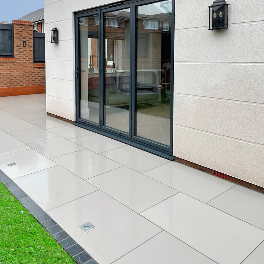 Smooth Porcelain Kandla Grey Paving Slabs 900x600