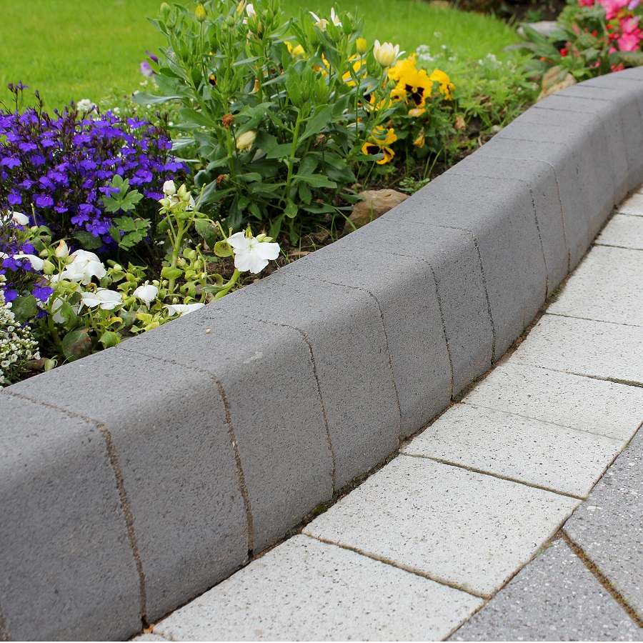 Large Block Edging Concrete Kerb - Charcoal