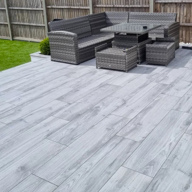 Grove Light Grey Wood Effect 1200×400 Porcelain Paving Tile