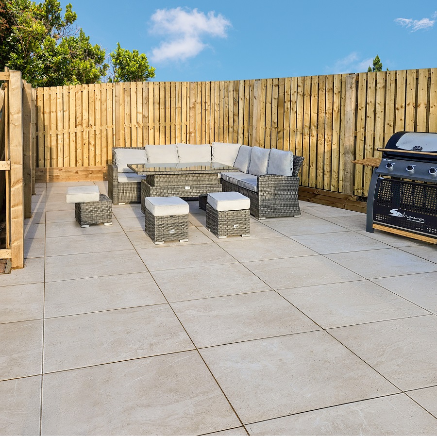 Nielson Grey Perla Porcelain 900x600 Paving Slabs