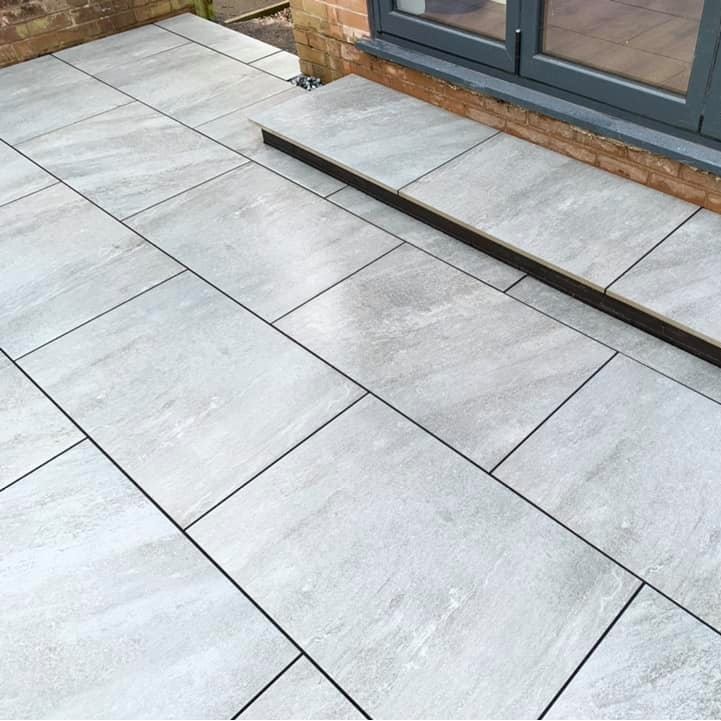 Quartz Grey Porcelain 900x600 Paving Slabs