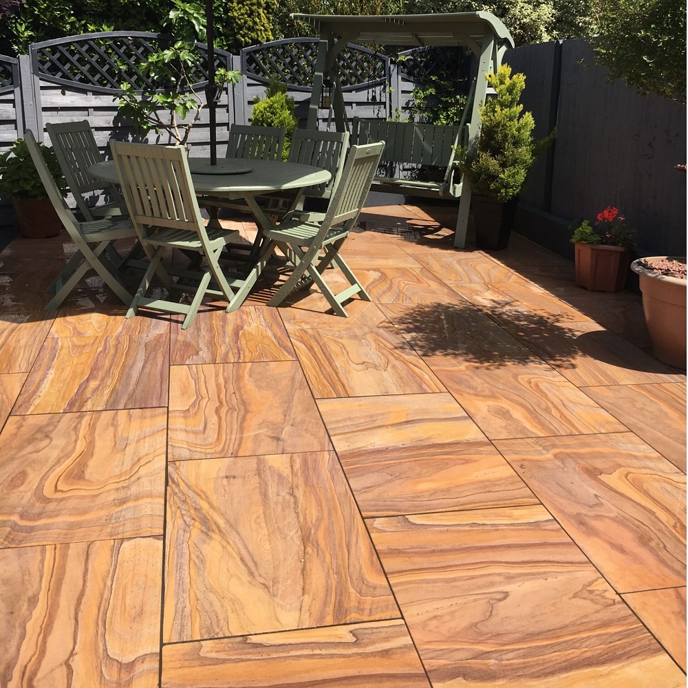 Rainbow Smooth Sandstone Paving Slabs 900x600