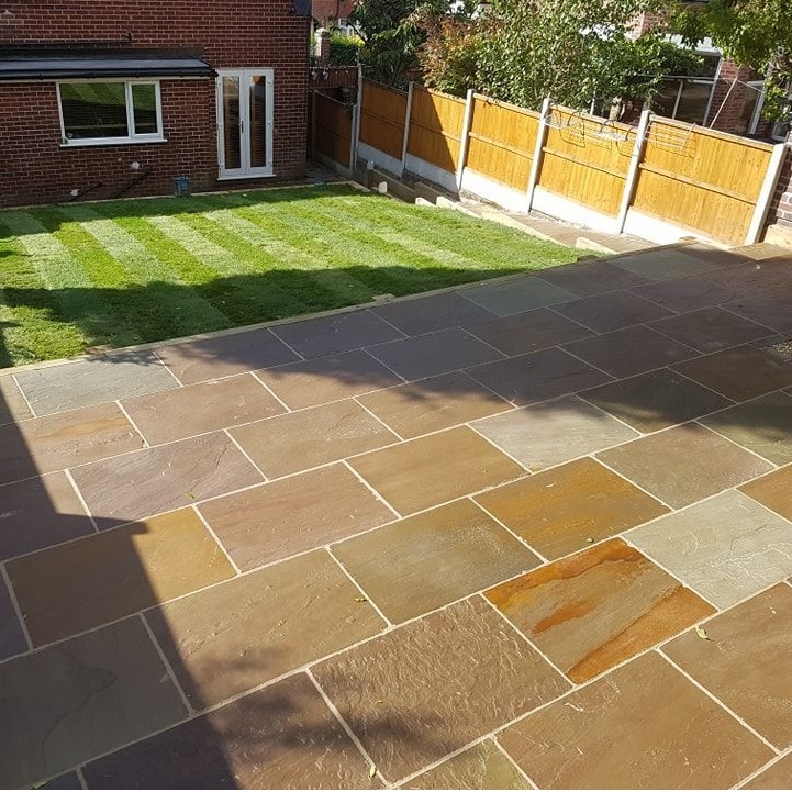 Raj Green Natural Sandstone Paving Slabs 900x600