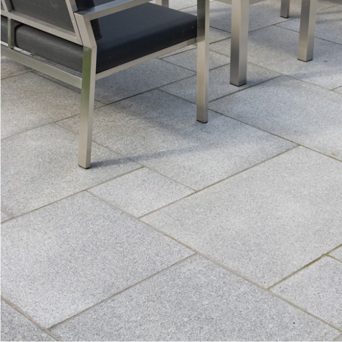 Silver Grey Granite Paving Slabs Mixed Sized