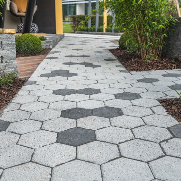 Hexo Black Granite Effect 200x230 60MM Concrete Block Paving